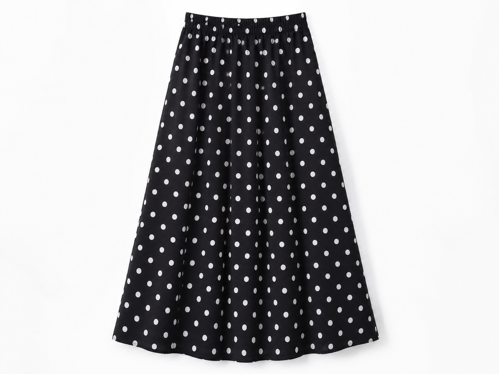 Women's Polka Dot Maxi Skirt – Black & White