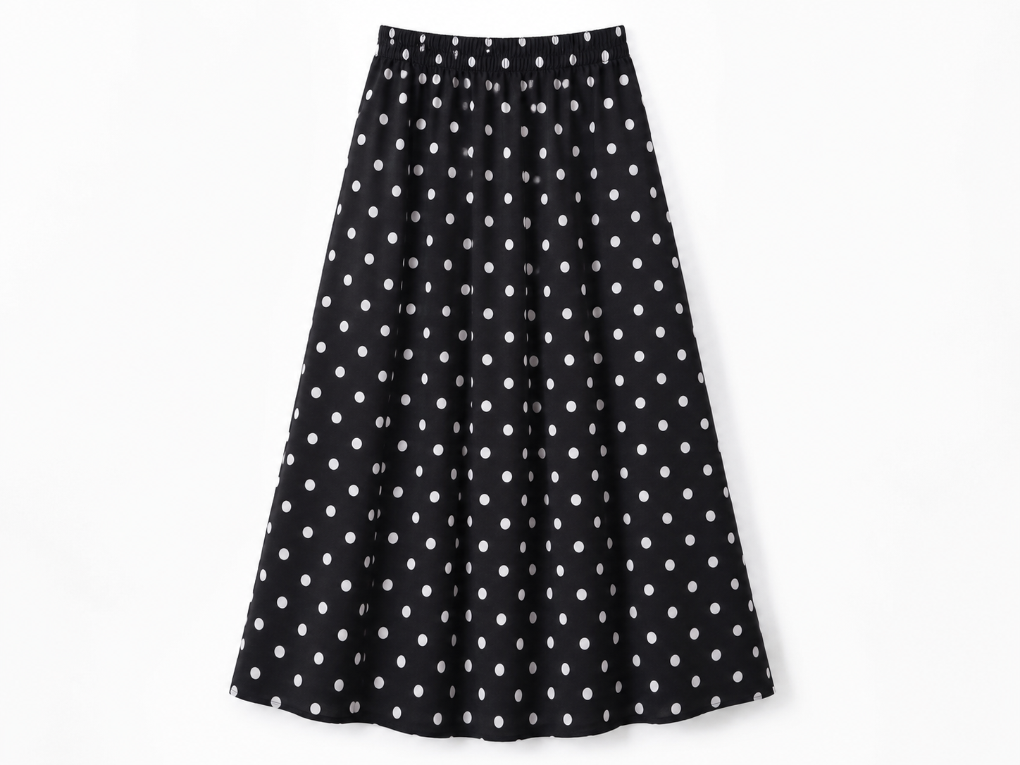 Jupe longue à pois pour femme – Noir et blanc