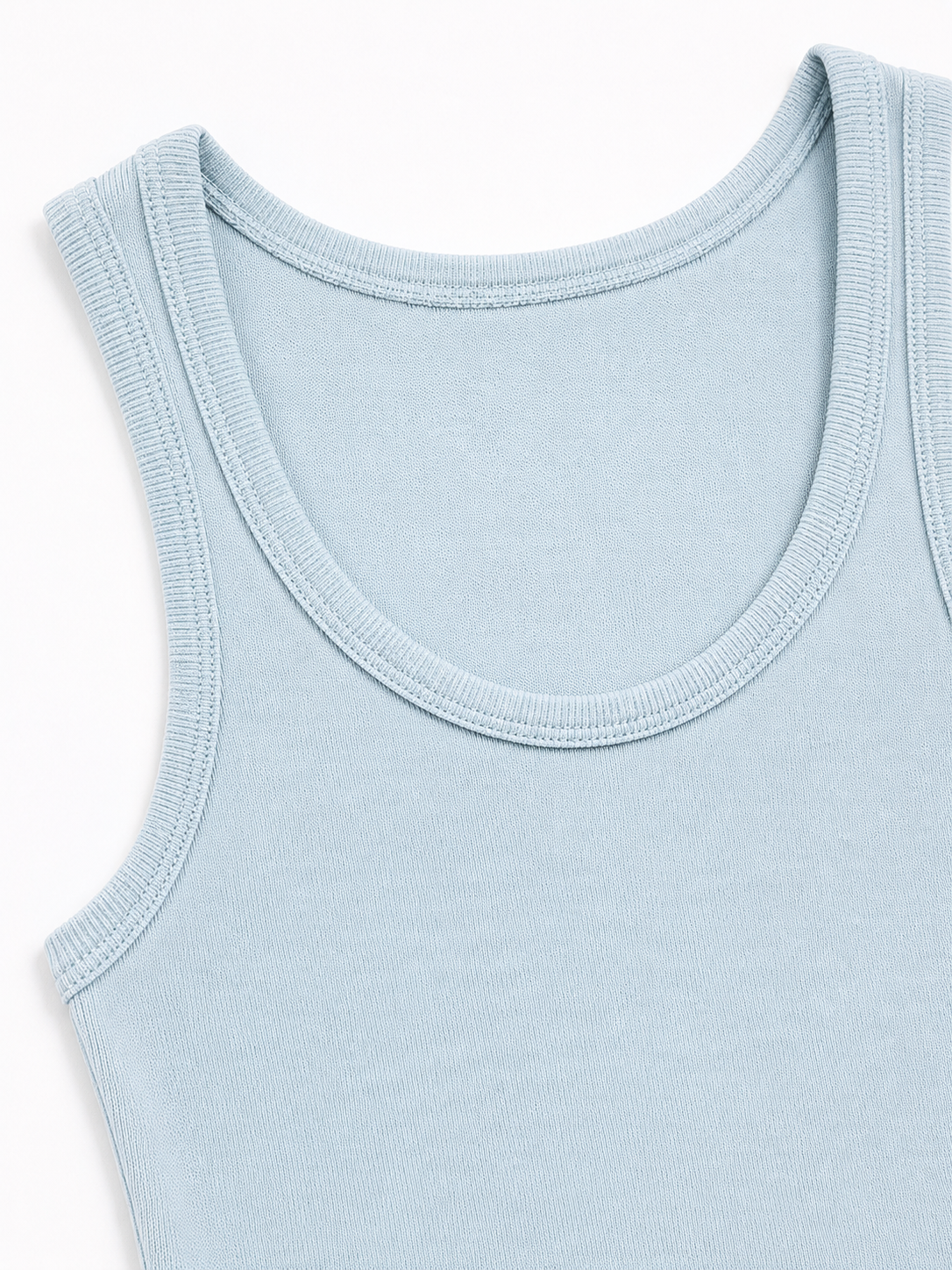 Débardeur côtelé doux en coton pour femme – Bleu ciel