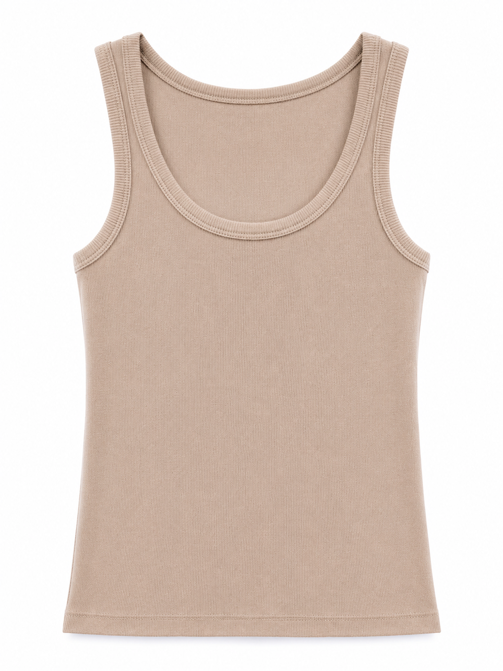 Women's Soft Ribbed Cotton Tank Top – Beige