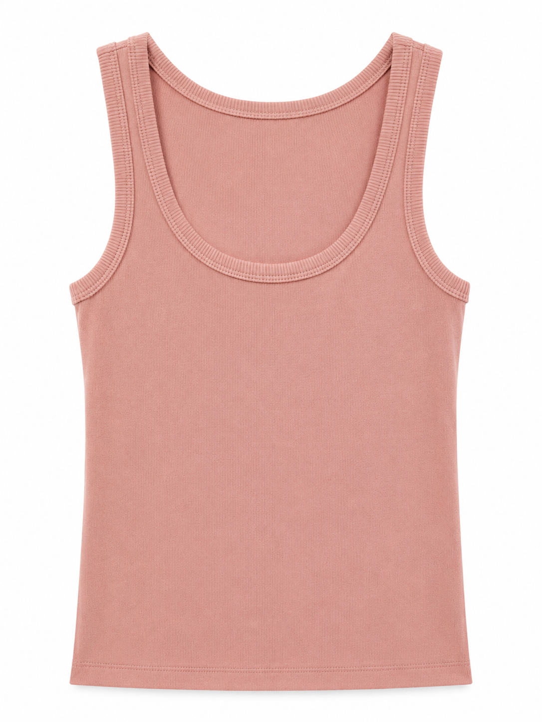 Damen Tanktop aus weichem Rippstrick-Baumwollgewebe – Dusty Pink