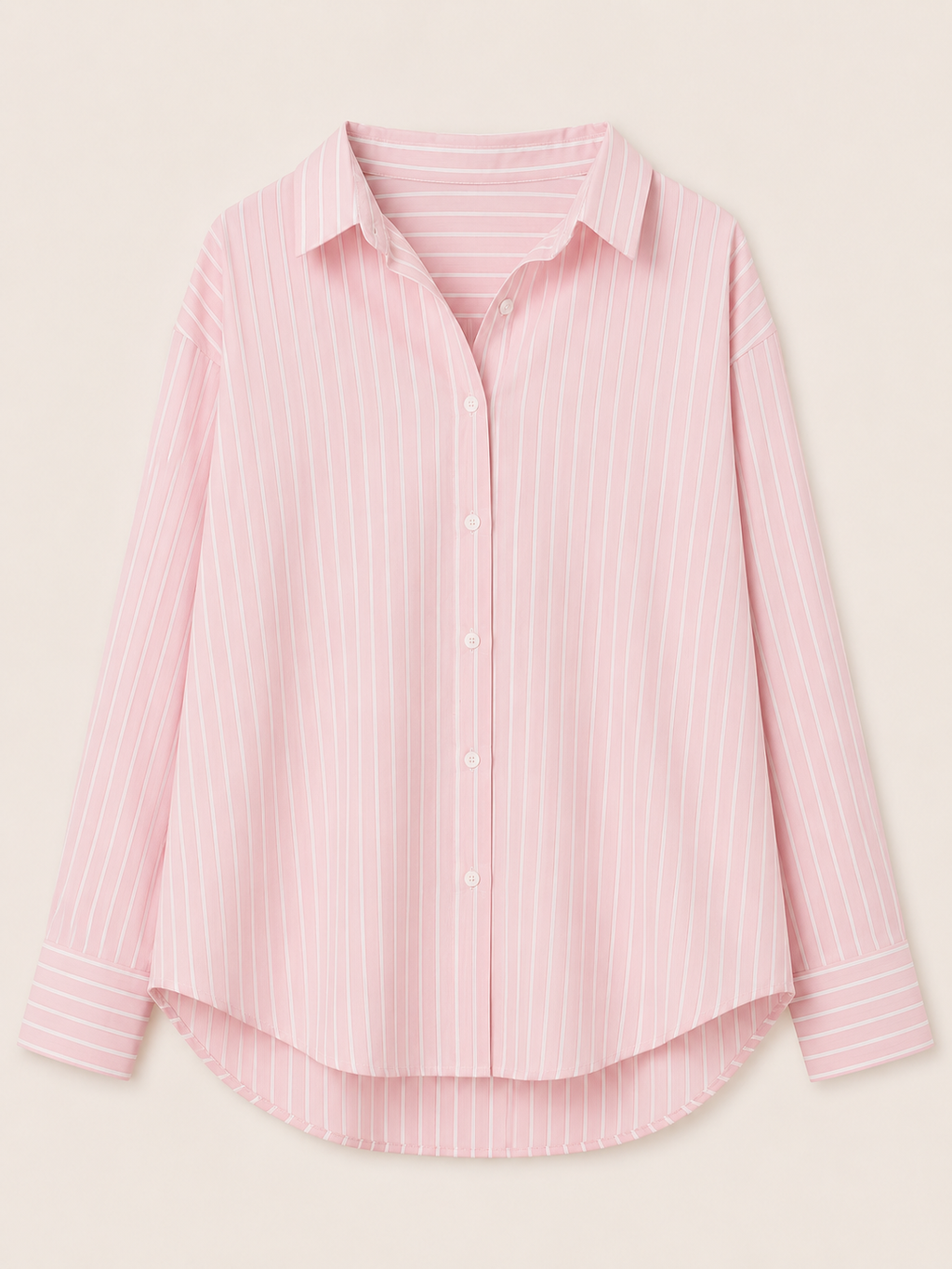 Pink Striped Oversized Shirt