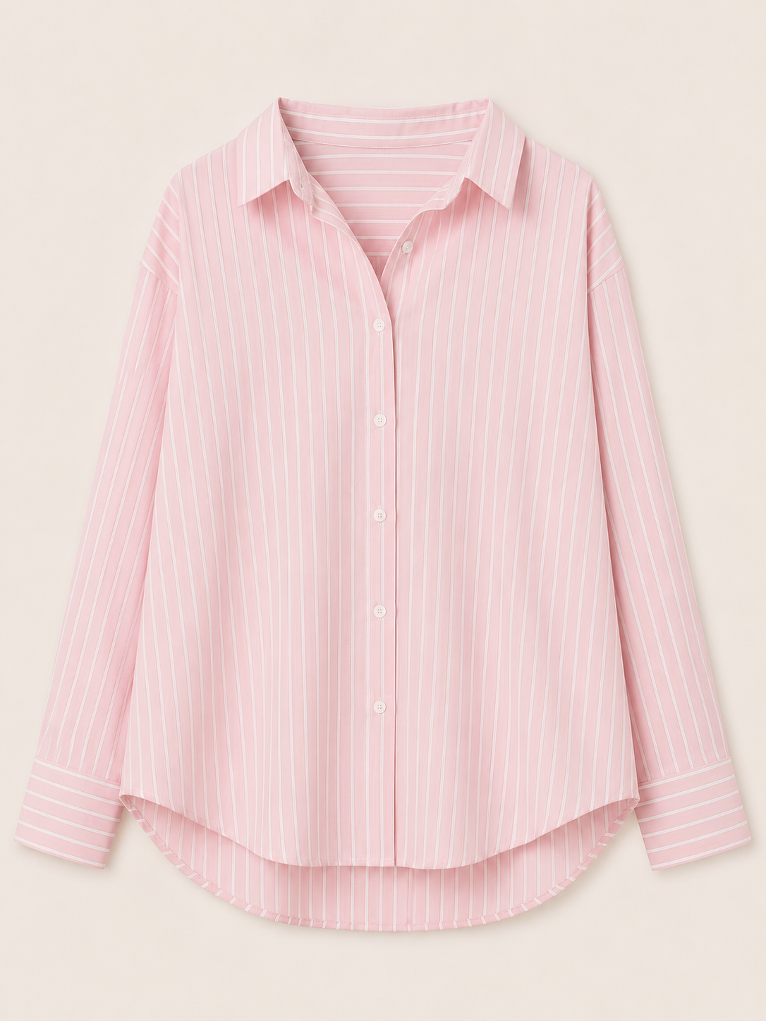 Chemise oversize rayée rose
