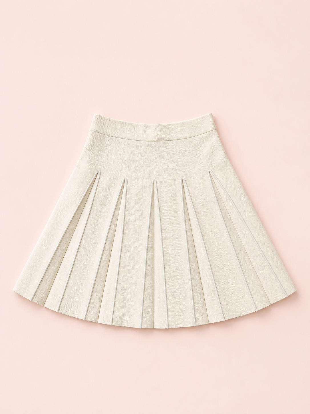 Jupe plissée taille haute écru
