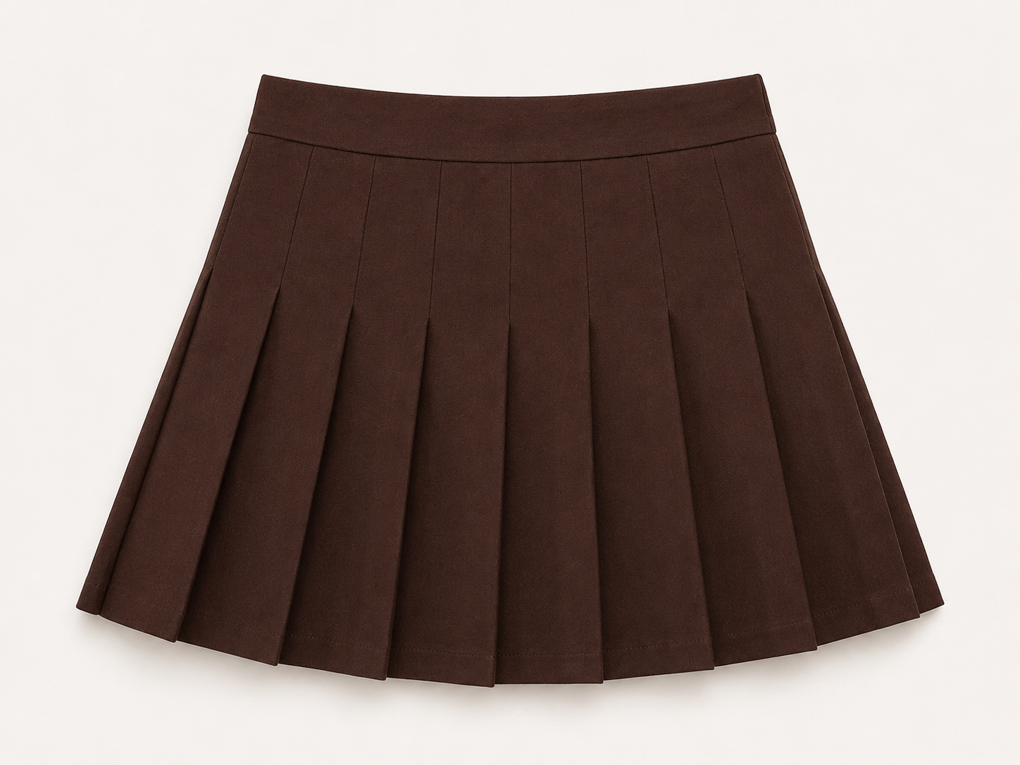 Jupe plissée taille haute chocolat