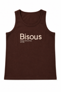 "Bisous" Chocolate Graphic Tank Top