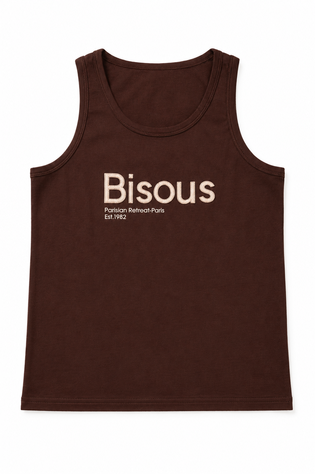 "Bisous" Chocolate Graphic Tank Top