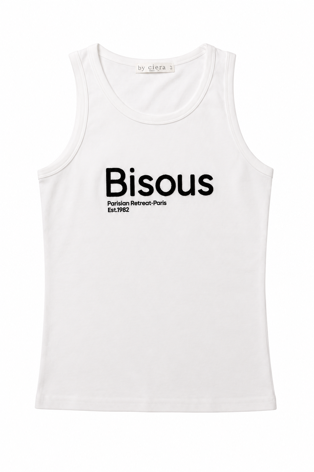 Débardeur blanc imprimé "Bisous"