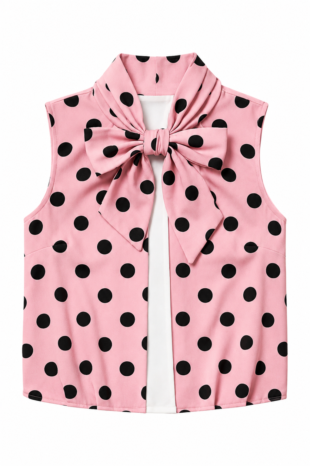 Polka-Dot Bow Taille Unique Blouse