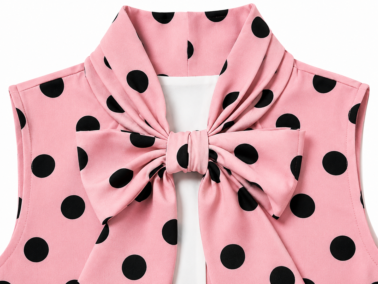Polka-Dot Bow Taille Unique Blouse