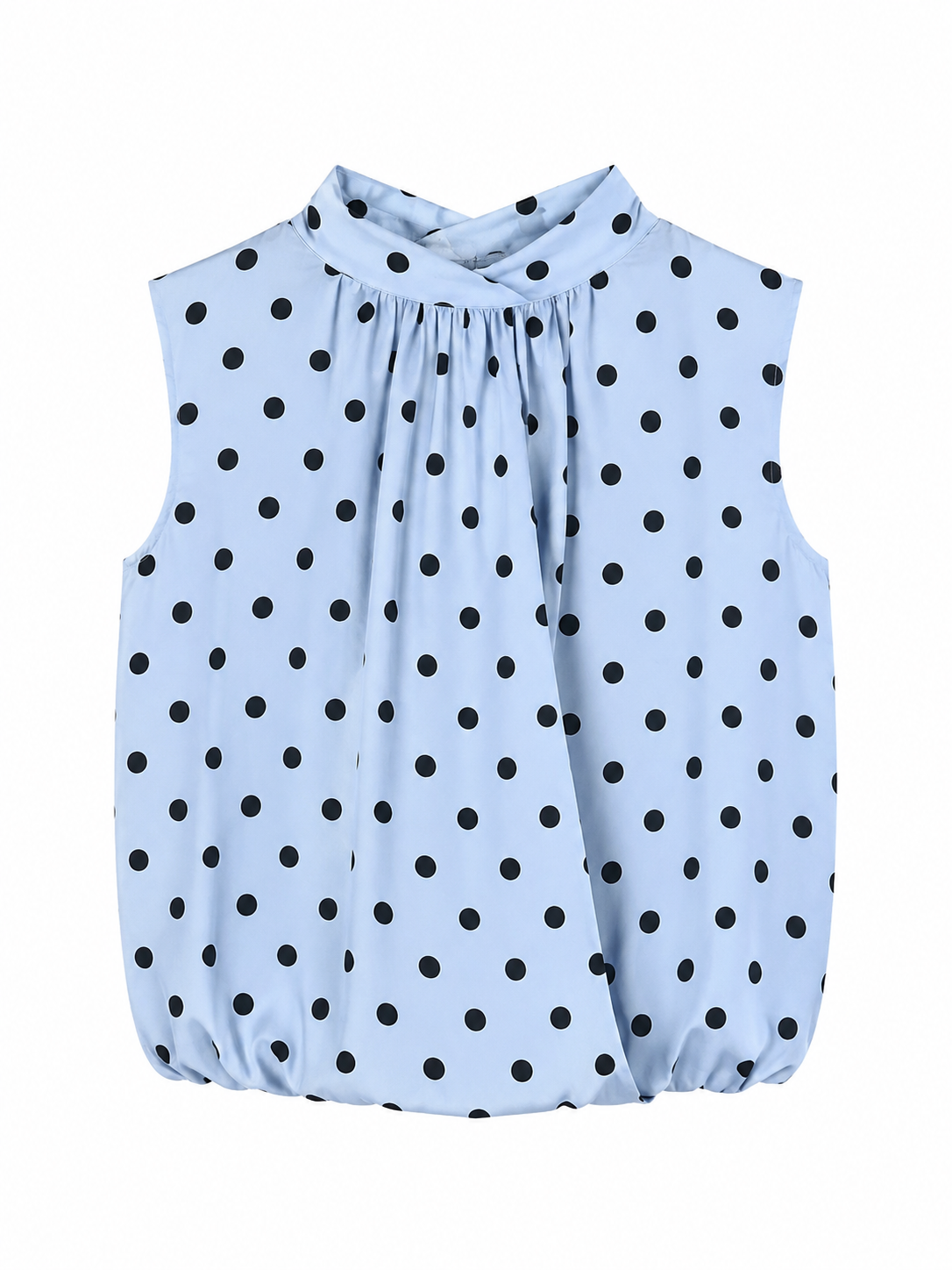 Chemisier sans manches à pois bleus Taille Unique