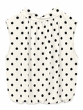 White Polka Dot Sleeveless Taille Unique Blouse