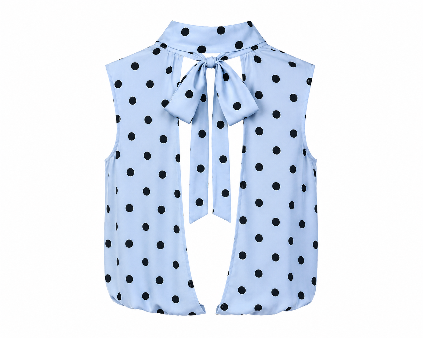 Chemisier sans manches à pois bleus Taille Unique