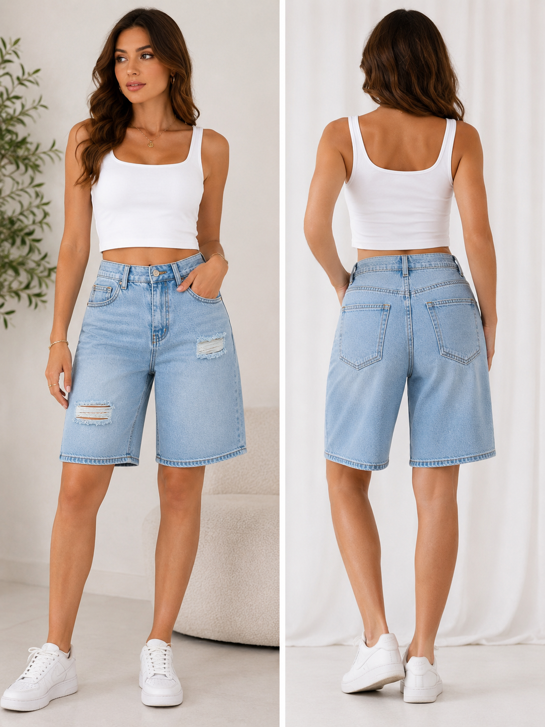 Shorts en jean déchiré