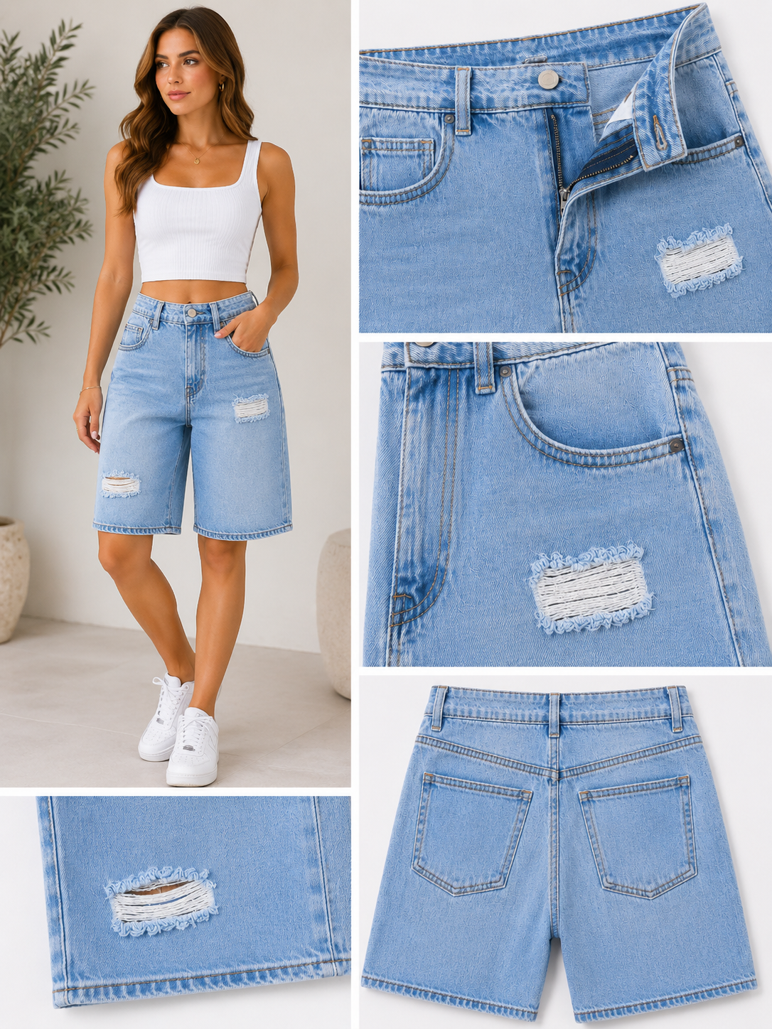 Shorts en jean déchiré