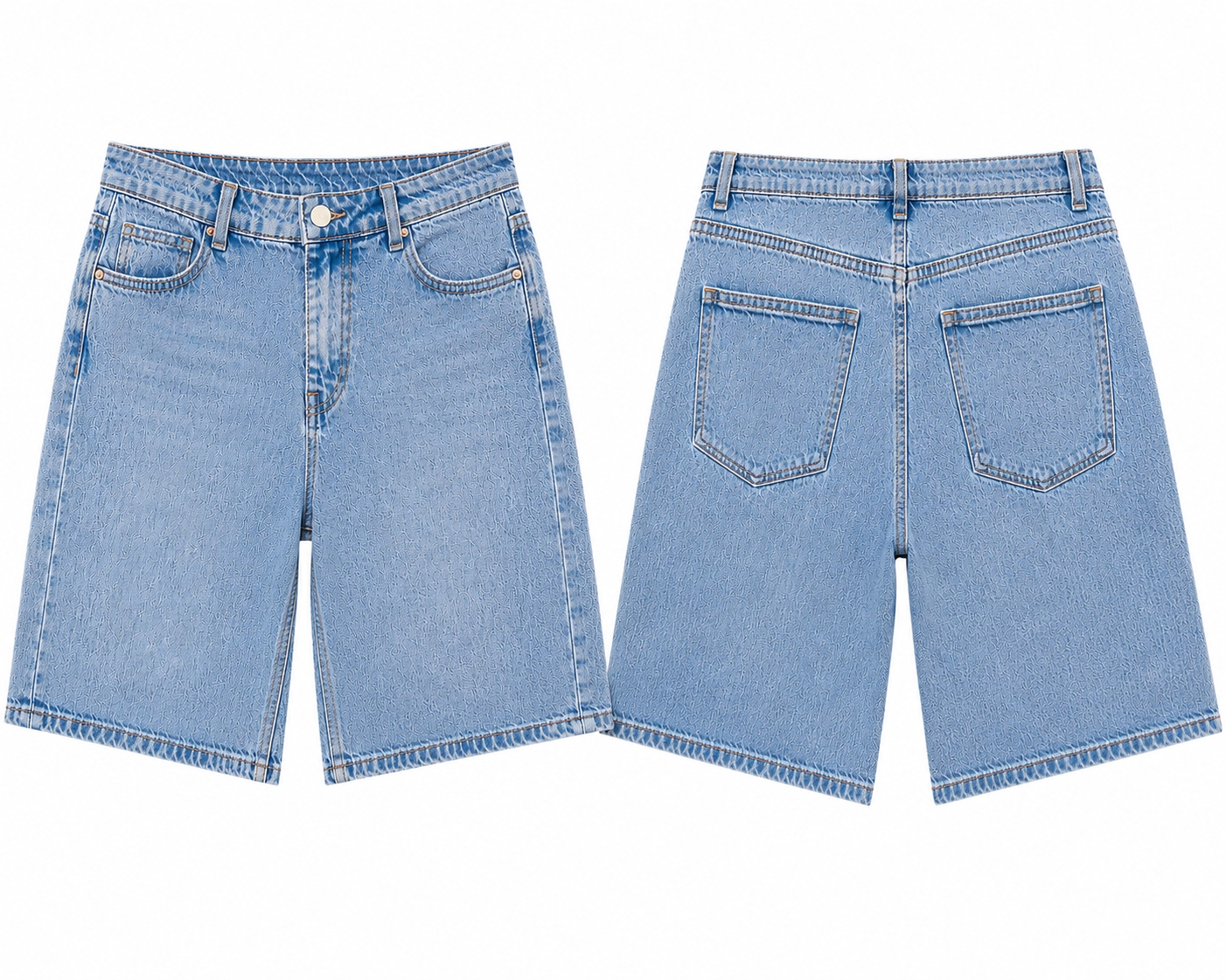 Short en jean bermuda classique taille haute