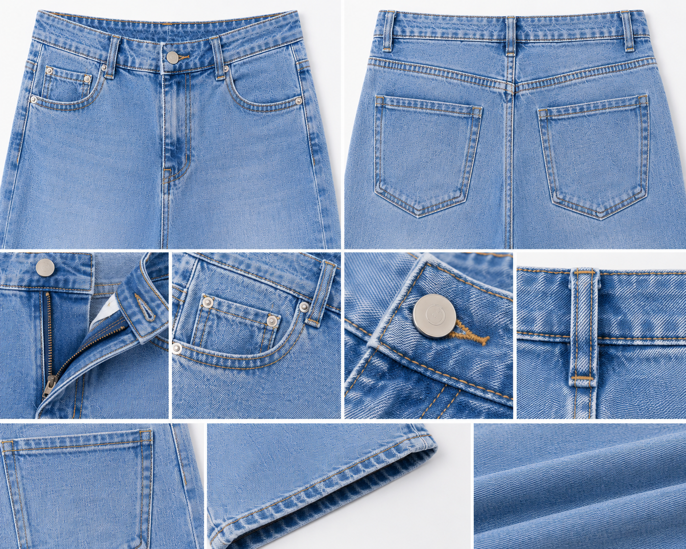 High-Waisted Wide-Leg Classic Jeans