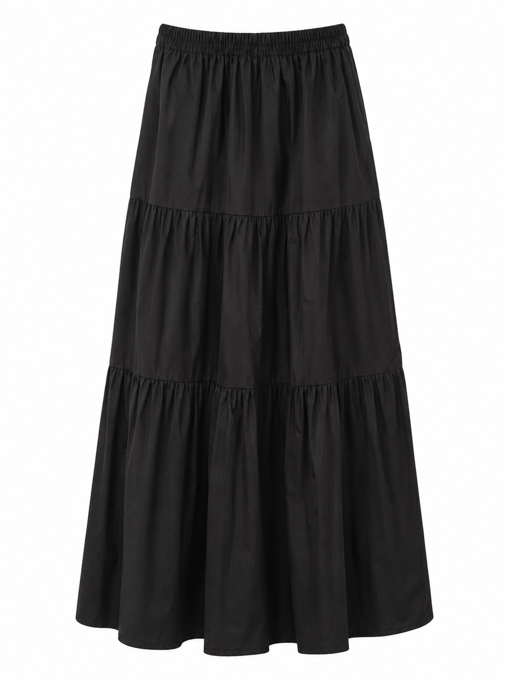 Black Tiered Maxi Skirt