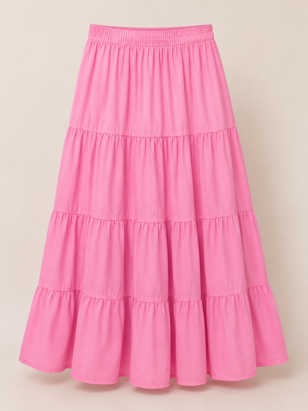 Pink Tiered Maxi Skirt