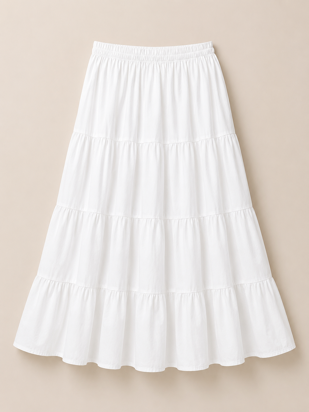 White Tiered Maxi Skirt