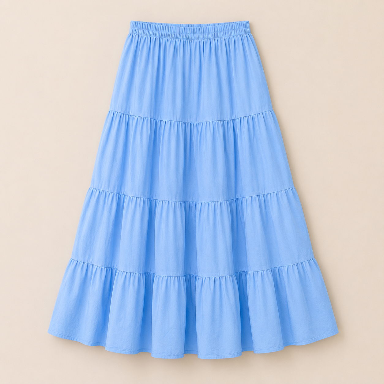 Jupe longue étagée bleu ciel