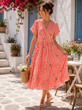 Citrus Stripe Midi Dress