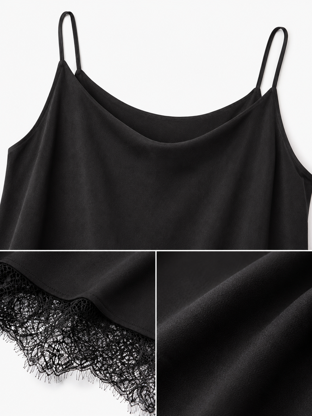 Haut caraco en dentelle noire
