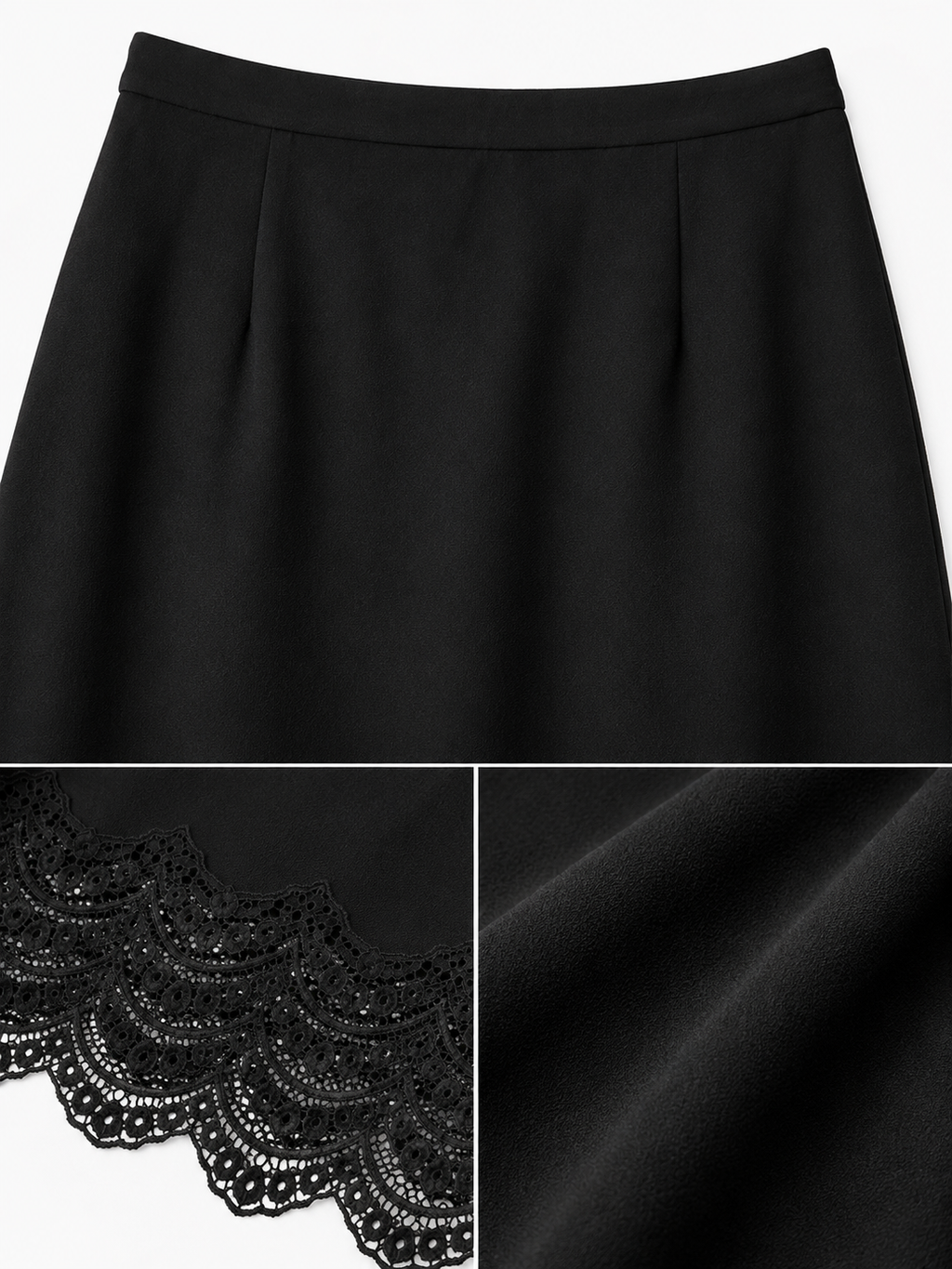 Noir Lace Midi Skirt