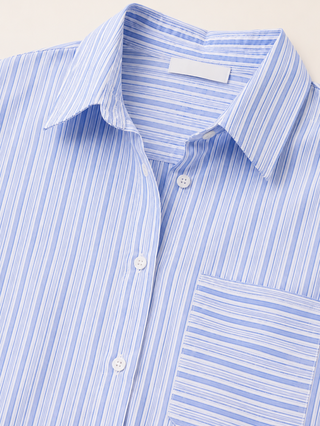 Chemise boutonnée surdimensionnée à rayures bleues