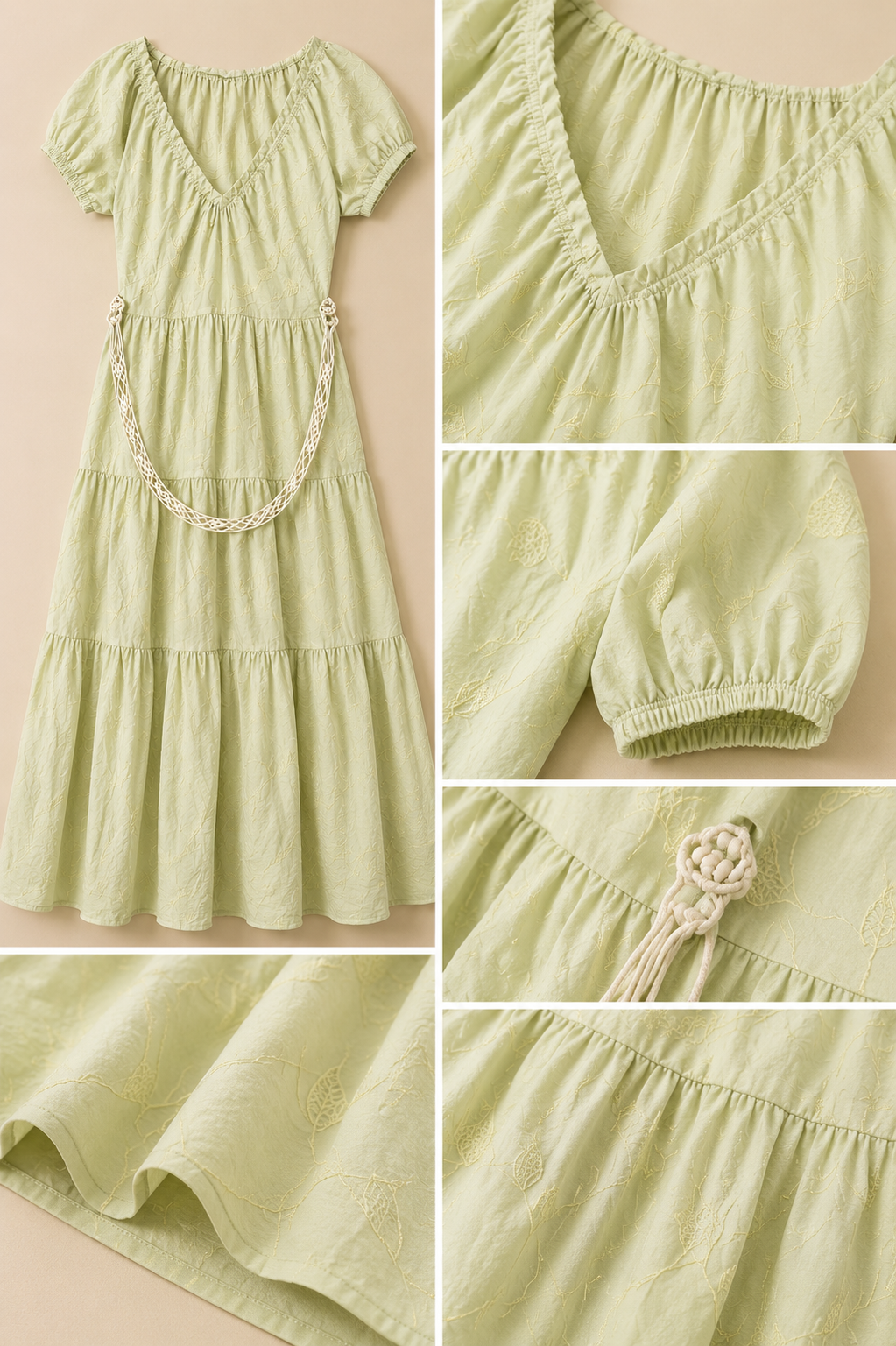 Luna Limetten-Midikleid