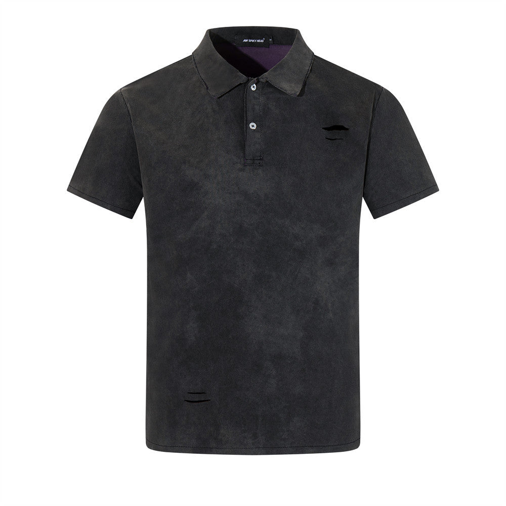 Acid Wash Polo Shirt