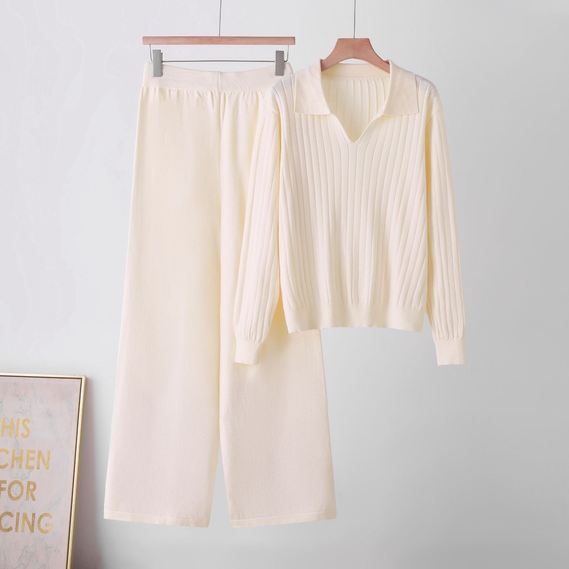 Polo Neck Sweater Set For Women