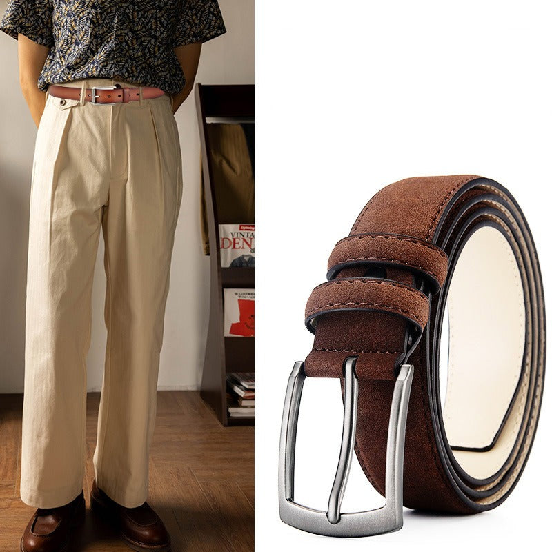 Men's suede leather belt